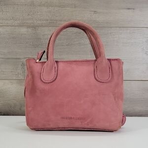 Portland Leather Mauve Leather Top-Handle Tote Crossbody Bag